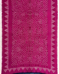 Pink Muga Silk Pen Kamalkari Bandhani Saree