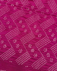 Pink Muga Silk Pen Kamalkari Bandhani Saree