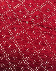 Maroon & Red Shaded Muga Silk Pen Kamalkari Bandhani Saree