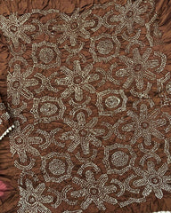 Brown & Redish Brown Orange Flower Pichhwai Bandhani Saree