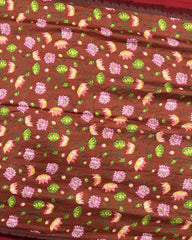 Red & Redish Brown Flower Pichhwai Bandhani Saree