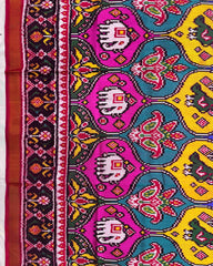 Pink & Multicolour Matka Narikunj Twill Patola Saree