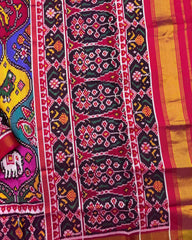 Pink & Multicolour Matka Narikunj Twill Patola Saree