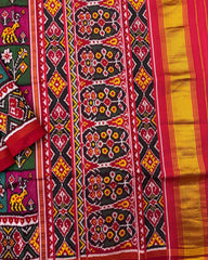 Red & Multicolour Small Narikunj Twill Patola Saree