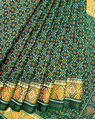 Green Buttonful Design Patola Saree