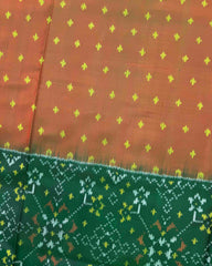 Green & Rust Doted with Navratan Scut Border Patola Saree