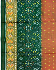 Green & Rust Doted with Navratan Scut Border Patola Saree