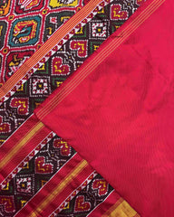 Red & Multicolour Narikunj Twill Patola Saree