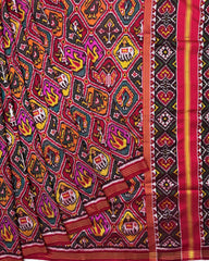 Red & Multicolour Narikunj Twill Patola Saree