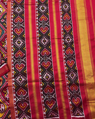 Red & Multicolour Narikunj Twill Patola Saree