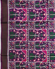 Purple New Flower Design Double Ikat Patola Saree