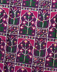 Purple New Flower Design Double Ikat Patola Saree