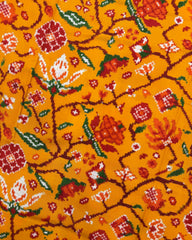 Red & Yellow Fancy Flower Double Ikat Patola Saree