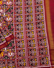 Red & Maroon Narikunj Double Ikat Patola Saree