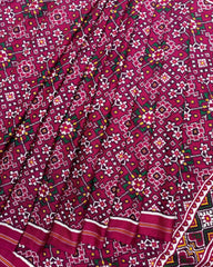 Pink Navratan Double Ikat Patola Saree