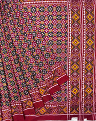 Red Buttonful Double Ikat Patola Saree