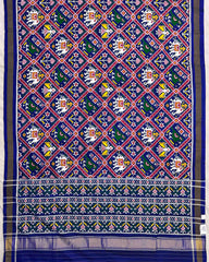 Blue Narikunj Double Ikat Patola Saree