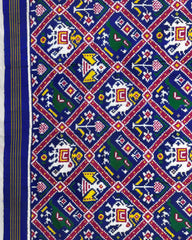 Blue Narikunj Double Ikat Patola Saree