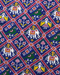 Blue Narikunj Double Ikat Patola Saree