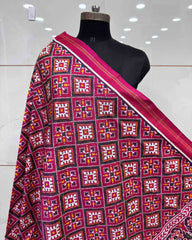 Pink Panchanda Double Ikat Patola Dupatta