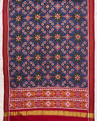 Red & Blue Navratan Double Ikat Patola Dupatta