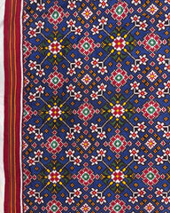 Red & Blue Navratan Double Ikat Patola Dupatta