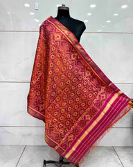 Pink Buttonful Patola Dupatta