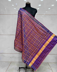 Purple Buttonful Patola Dupatta