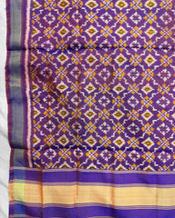 Purple Buttonful Patola Dupatta