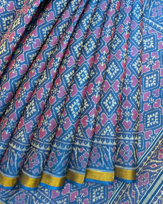 Rama Blue Panchanda Patola Saree