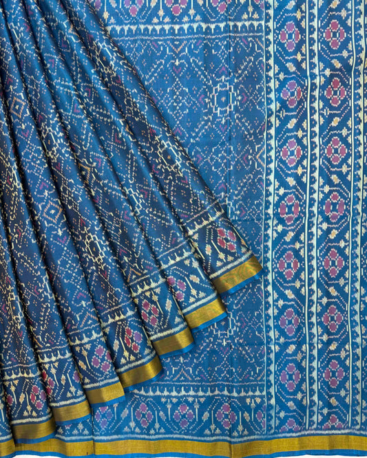 Rama Blue Manekchowk Patola Saree