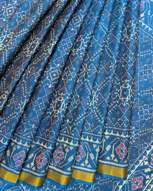 Rama Blue Manekchowk Patola Saree