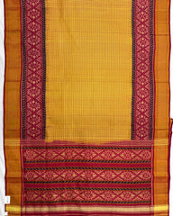 Red & Mustard Small Chex Patola Saree