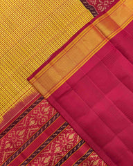 Red & Mustard Small Chex Patola Saree