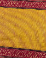 Red & Mustard Small Chex Patola Saree