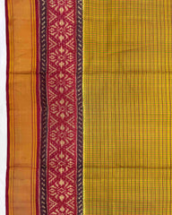 Red & Mistard Small Chex Patola Saree