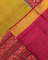 Red & Mistard Small Chex Patola Saree