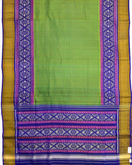 Blue & Green Small Chex Patola Saree