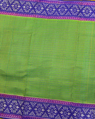 Blue & Green Small Chex Patola Saree