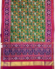 Purple & Green Narikunj Designer Patola Saree