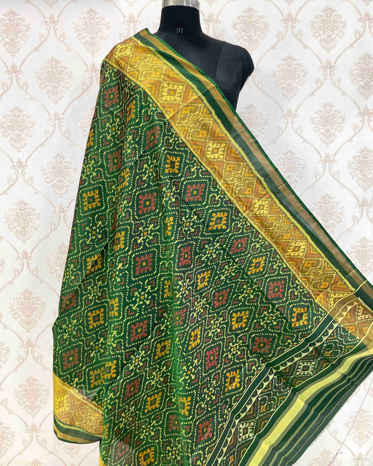 Green Panchanda Designer Patola Dupatta