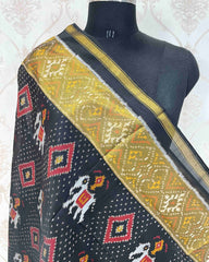 Black Narikunj Doted Designer Patola Dupatta