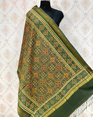 Mehendi Green Panchanda Designer Patola Dupatta