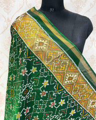 Green Navratan Designer Patola Dupatta