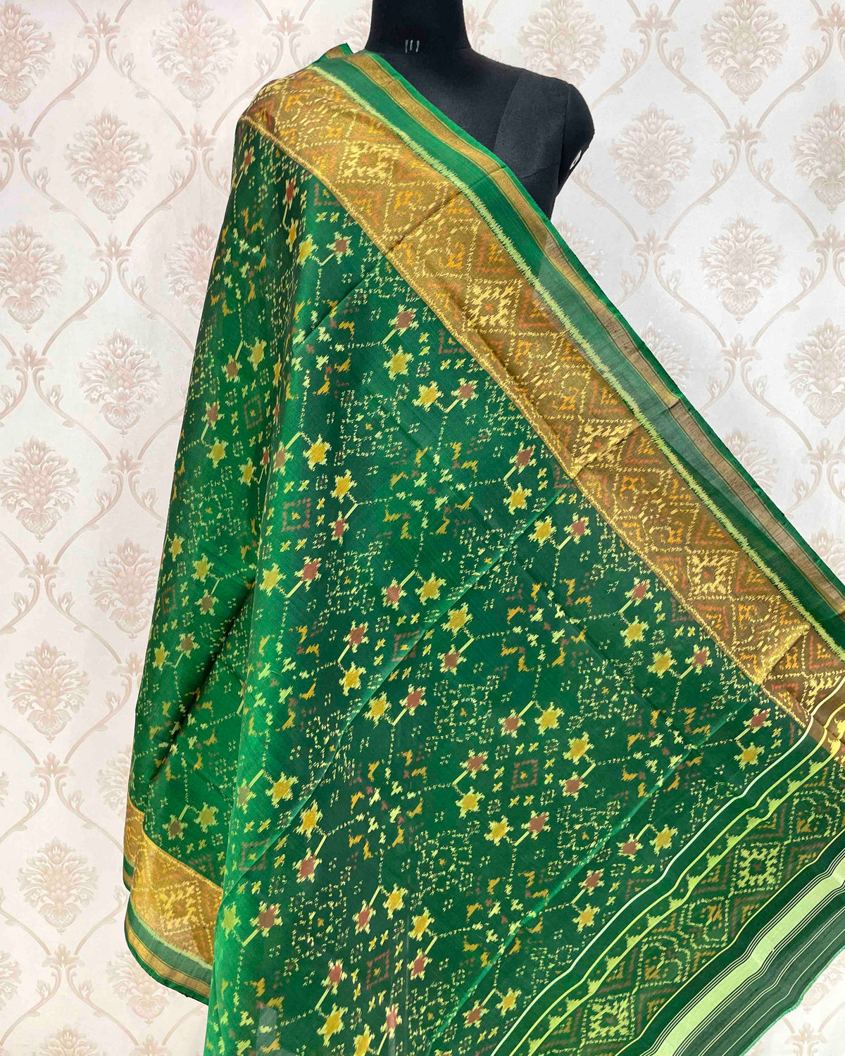 Green Navratan Designer Patola Dupatta