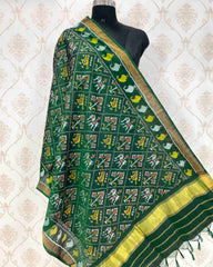 Green Narikunj Designer Patola Dupatta